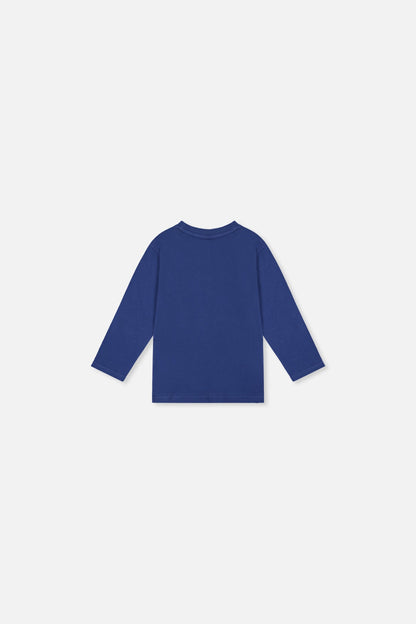 Baby Long Sleeve Organic Cotton T-Shirt Blue-2