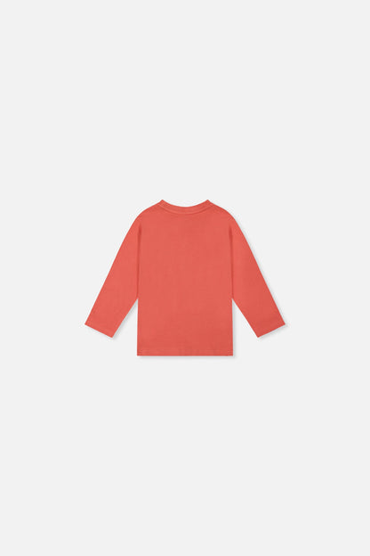 Baby Long Sleeve Organic Cotton T-Shirt Rose Orange-2
