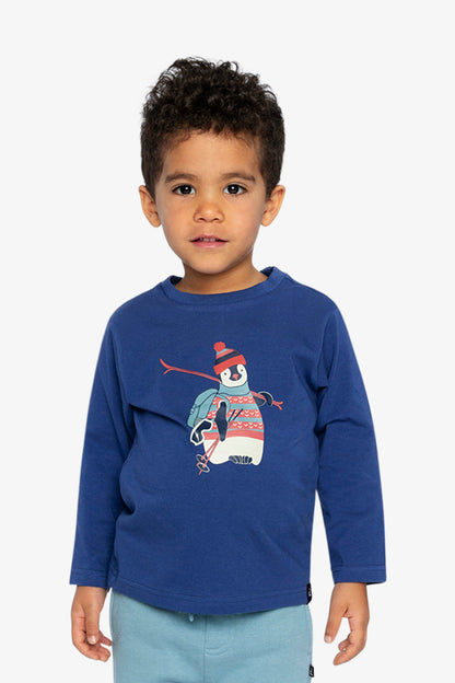 Long Sleeve Organic Cotton T-Shirt Blue-1