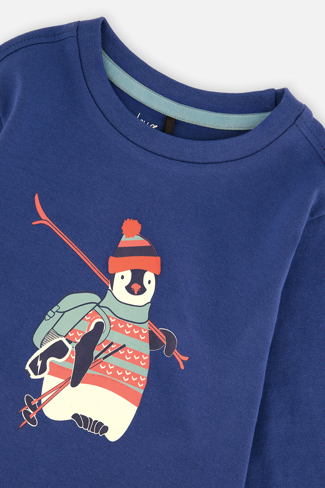Baby Long Sleeve Organic Cotton T-Shirt Blue-4