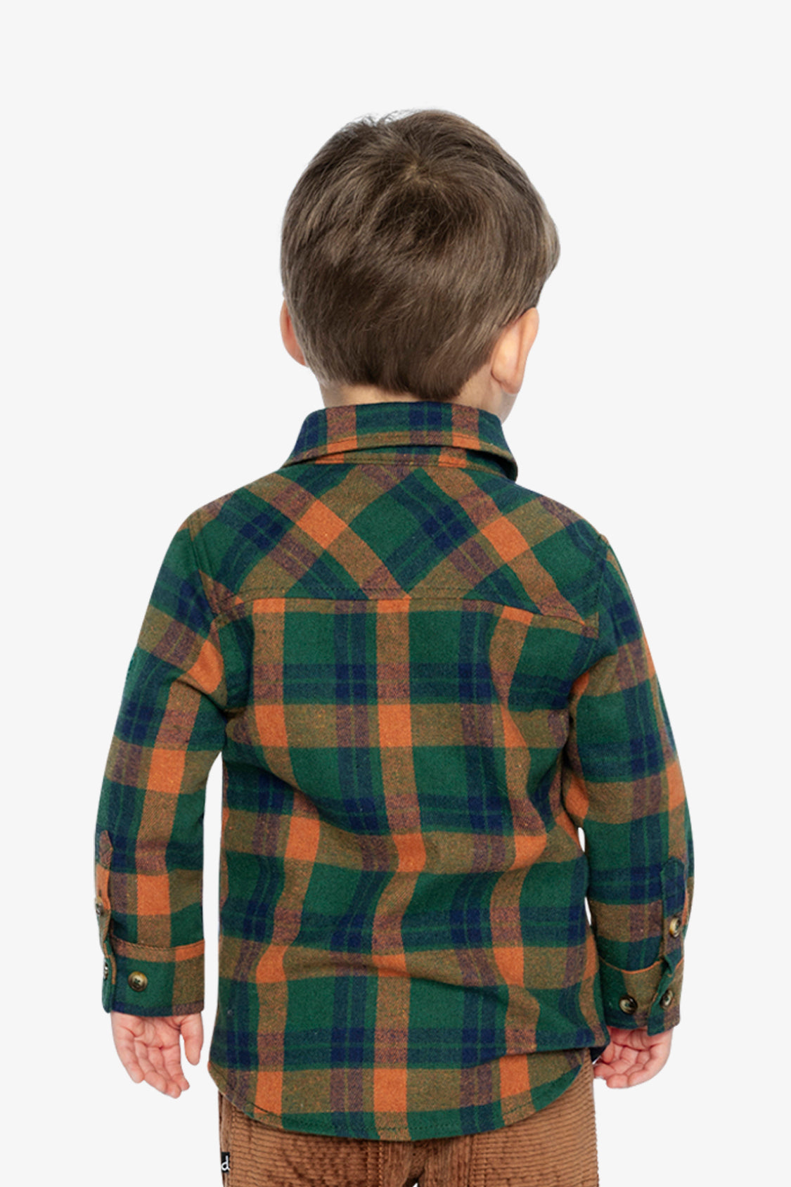 Baby Plaid Shirt Orange, Blue And Green-3