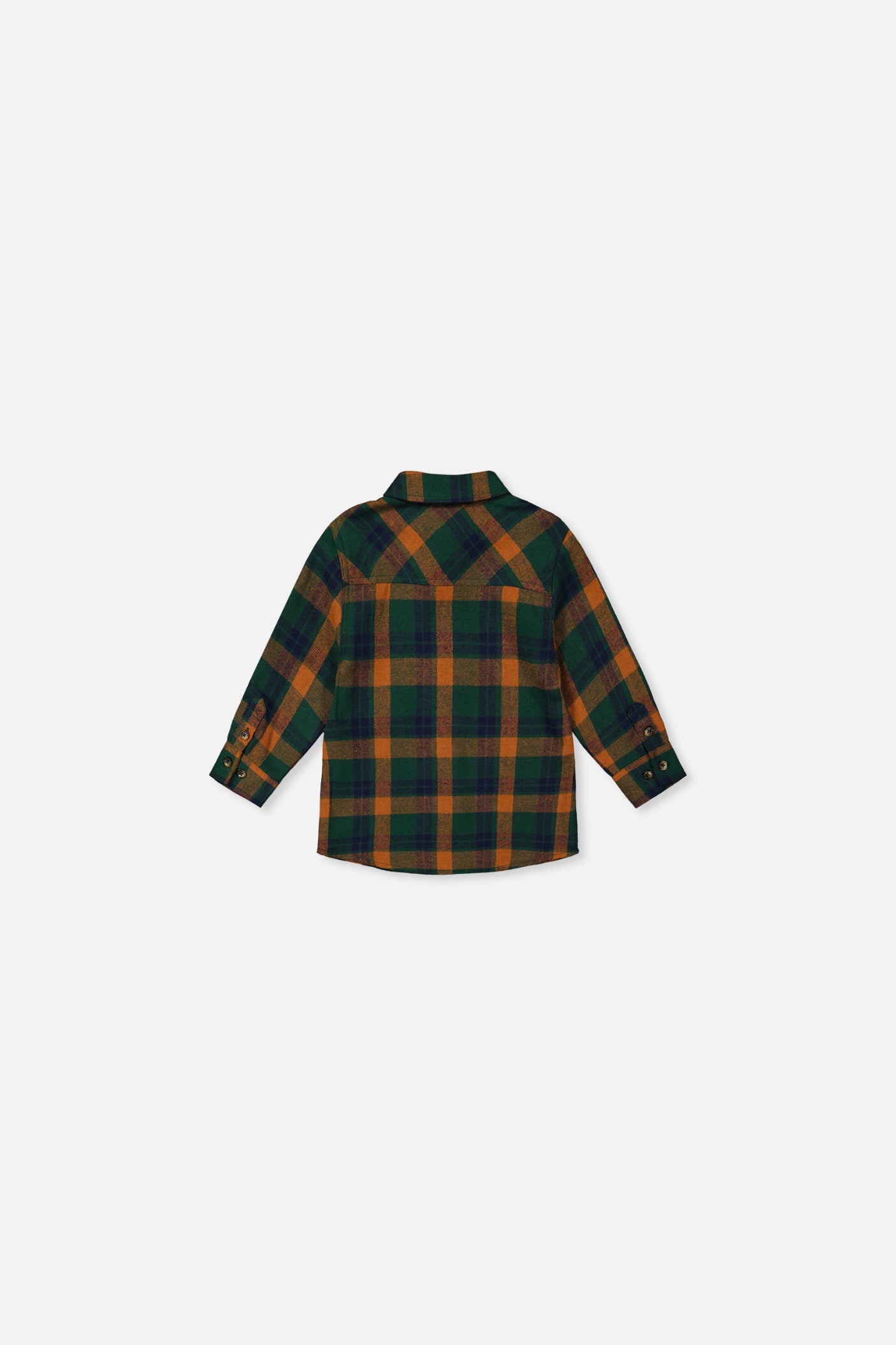 Baby Plaid Shirt Orange, Blue And Green-2