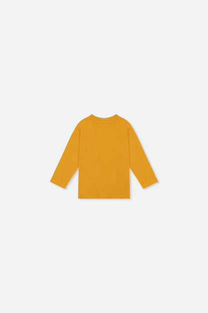 Baby Long Sleeve Organic Cotton T-Shirt Mustard Yellow-2