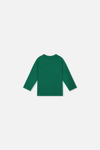 Baby Long Sleeve Organic Cotton T-Shirt Green-2