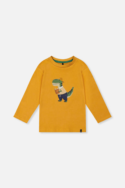 Long Sleeve Organic Cotton T-Shirt Mustard Yellow-0