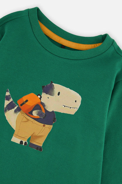 Baby Long Sleeve Organic Cotton T-Shirt Green-4
