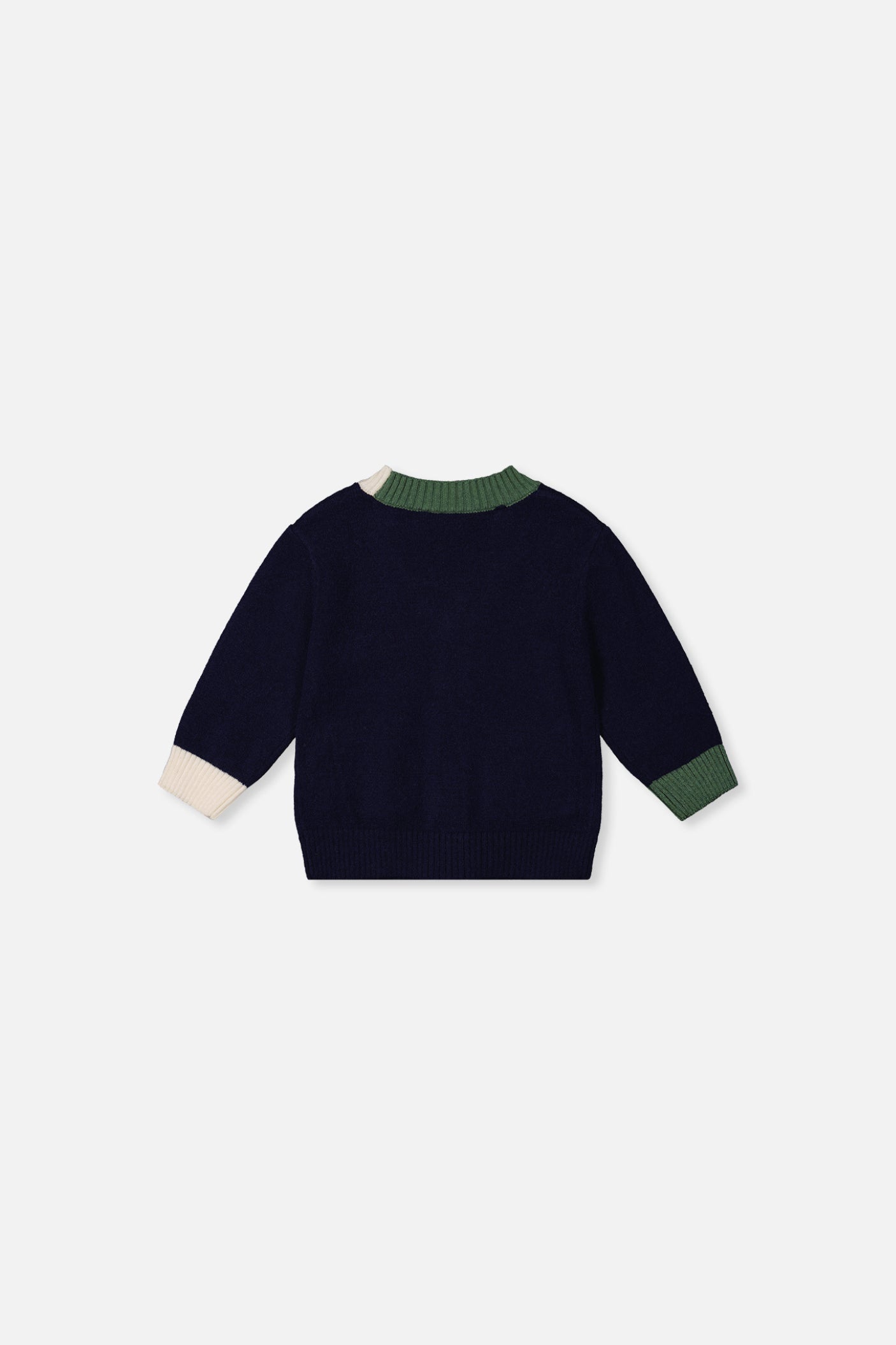 Baby Knit Cardigan With Dino Dark Blue, Green And Yellow-1