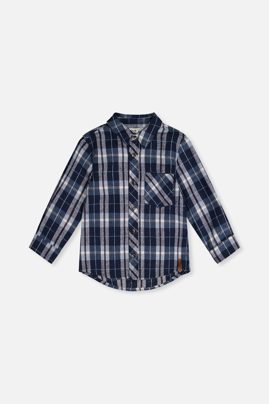 Flannel Shirt Blue And White Plaid-0
