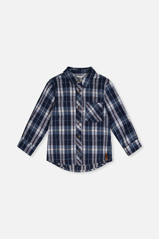 Flannel Shirt Blue And White Plaid-0