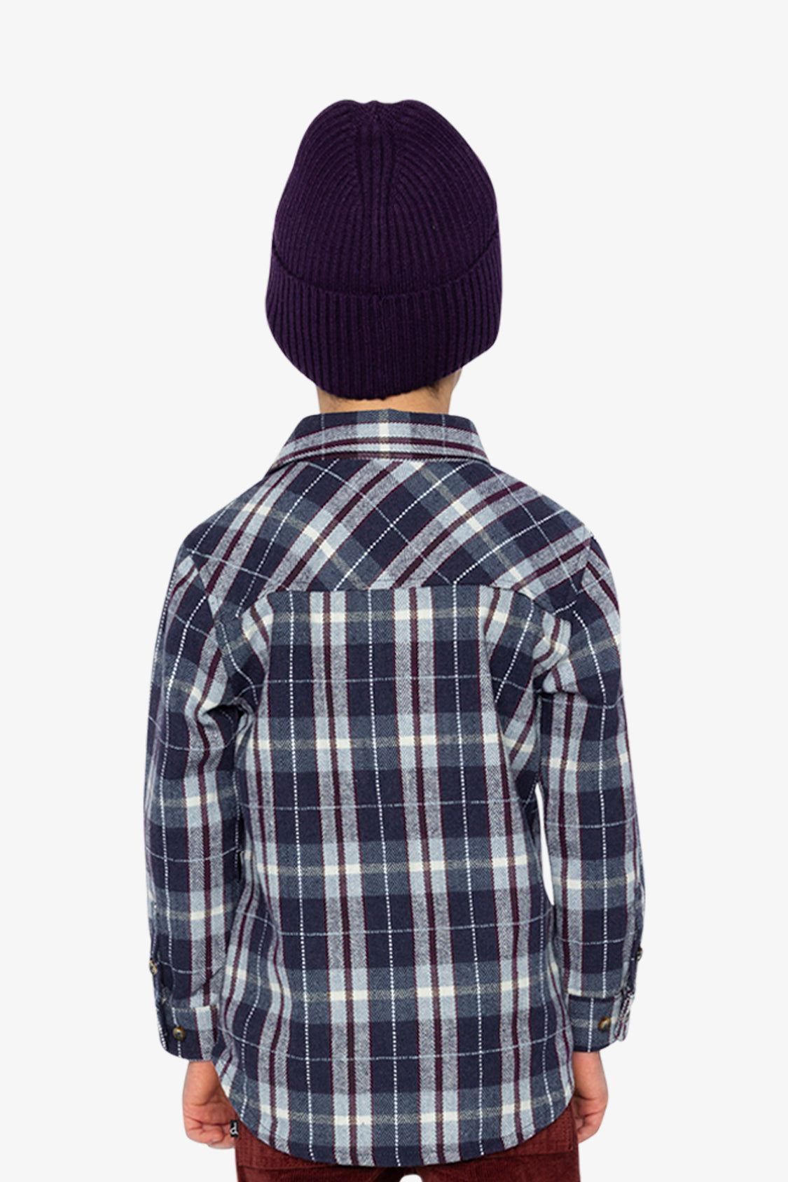 Flannel Shirt Blue And White Plaid-3