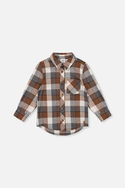 Flannel Shirt Grey And Beige Plaid-0