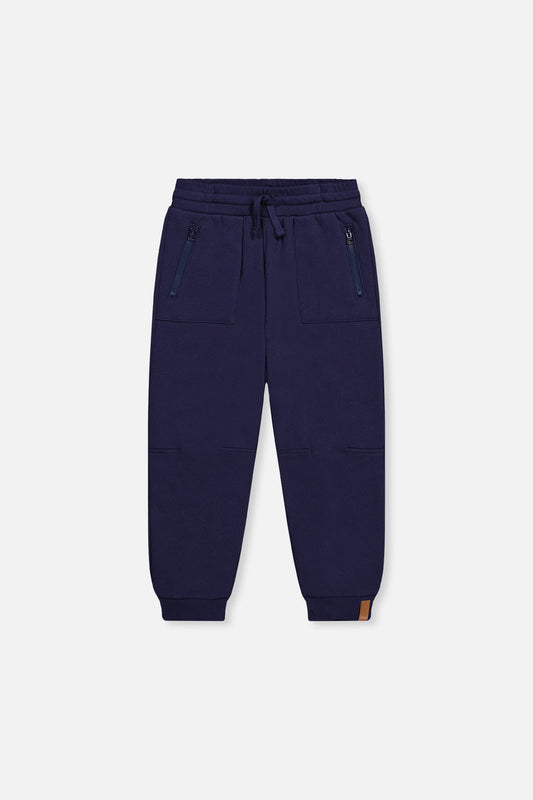 Fleece Sweatpants With Pockets Dark Blue-0