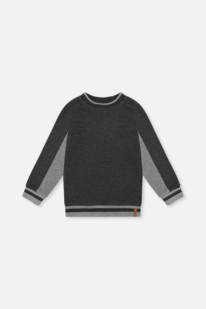 Flat Back Rib Sweatshirt Grey-0