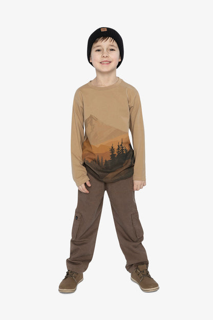 Long Sleeve Organic Cotton T-Shirt Beige-4