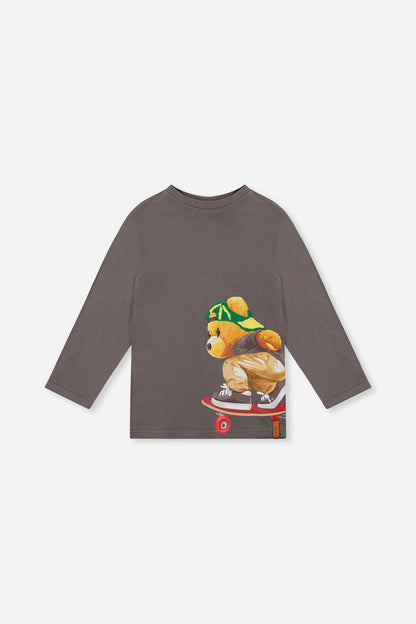 Long Sleeve Organic Cotton T-Shirt Dark Grey-0