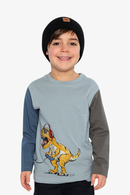 Long Sleeve Organic Cotton T-Shirt Sky Blue-1