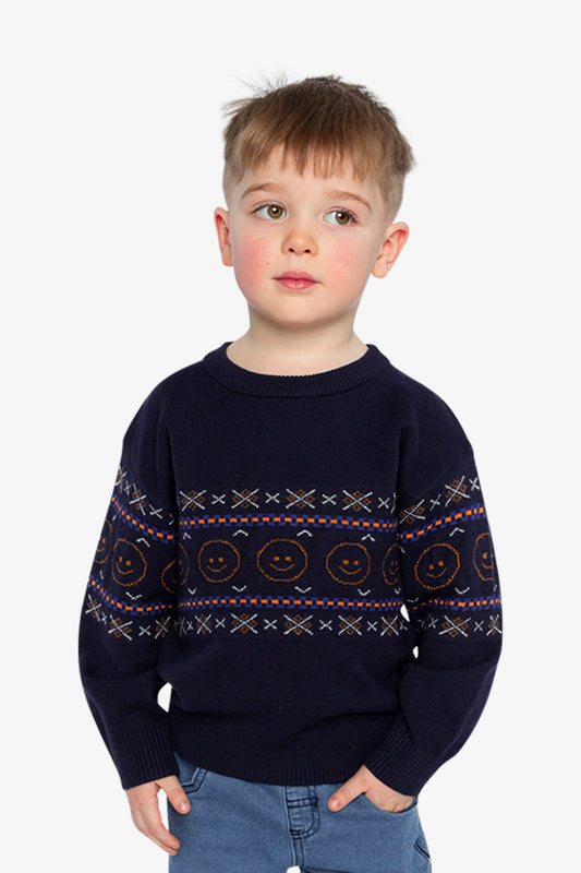 Jacquard Sweater Dark Blue-1