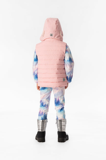 Sleeveless Quilted Mid-Season Vest Light Pink-3