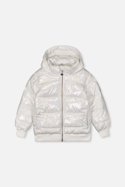 Winter Puffy Jacket White Glitter-0
