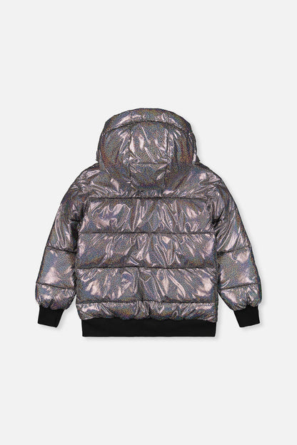 Winter Puffy Jacket Black Glitter-1