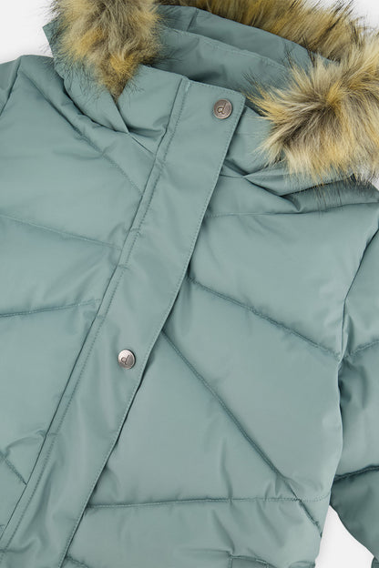 Long Winter Puffer Coat Sage Green-2