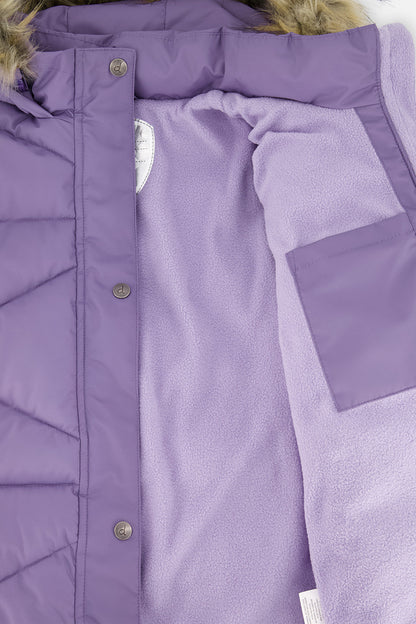 Long Winter Puffer Coat Violet-3