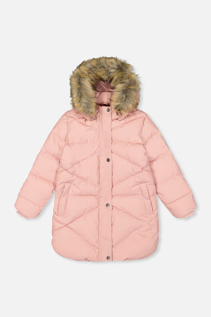 Long Winter Puffer Coat Pale Dusty Pink-0