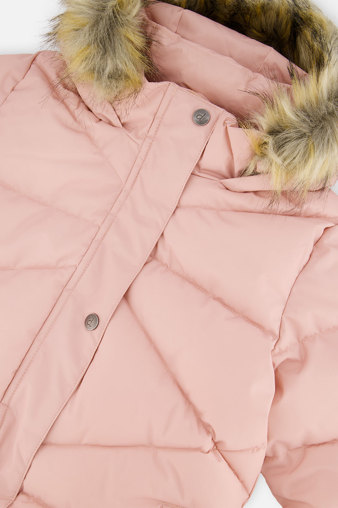 Long Winter Puffer Coat Pale Dusty Pink-2