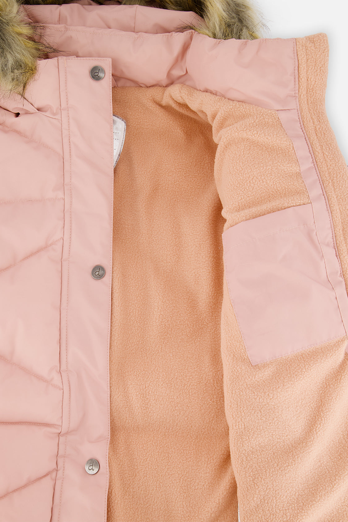 Long Winter Puffer Coat Pale Dusty Pink-3
