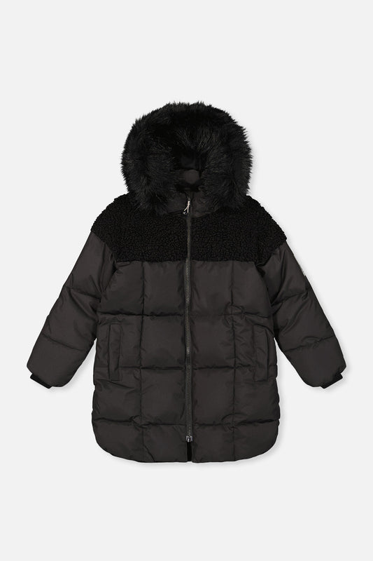 Long Winter Puffer Coat Black-0