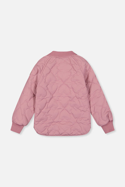 Quilted Raglan Sleeve Jacket Mauve Pink-4