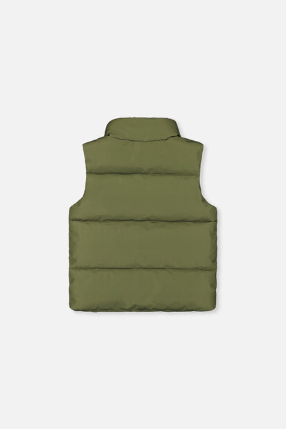Sleeveless Mid-Season Vest Olive Green-4