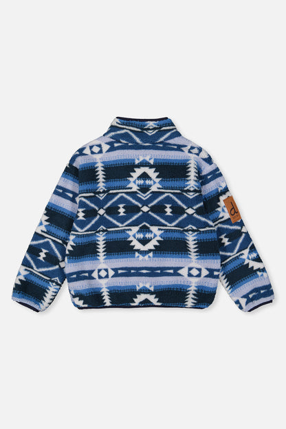 Mid-Season Plush Pullover Jacket Aztec Blue-4