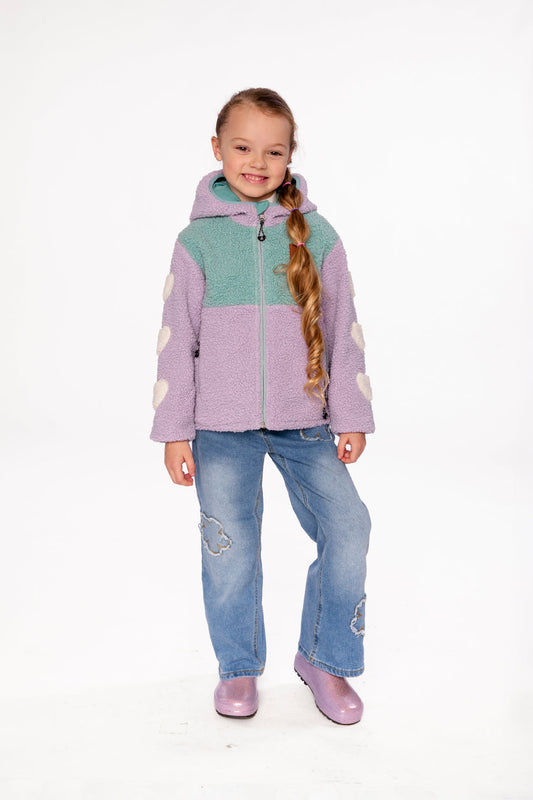 Reversible Mid-Season Jacket Pale Blue-Grey And Mauve-1