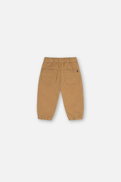 Baby Stretch Canvas Jogger Pants Beige-1