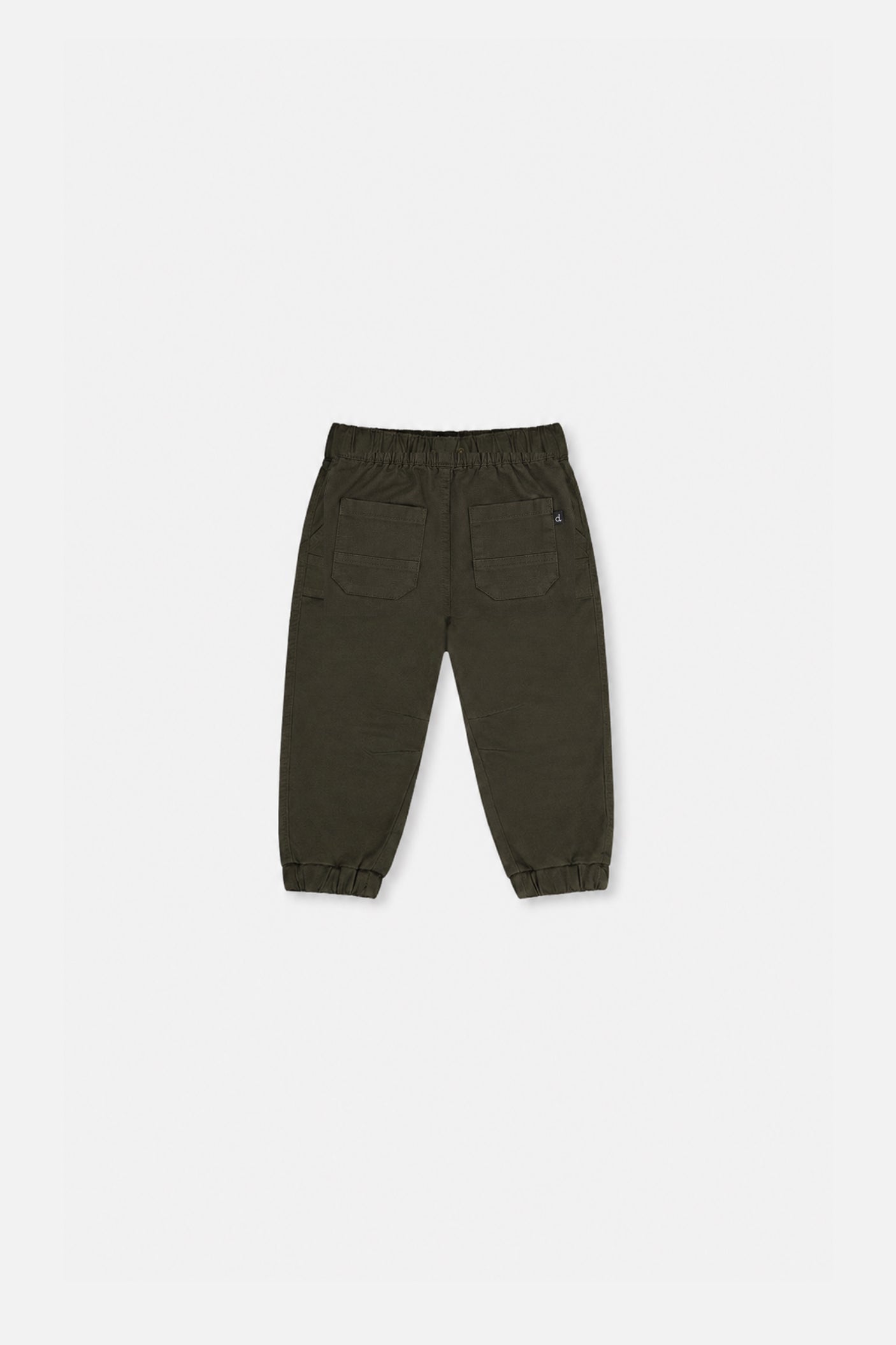 Baby Stretch Canvas Jogger Pants Very Dark Green-1