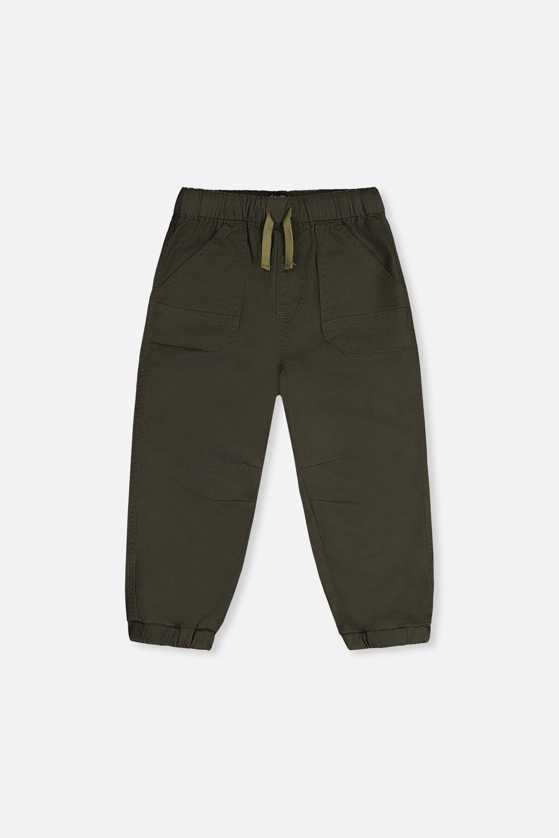 Stretch Canvas Jogger Pants Very Dark Green-0