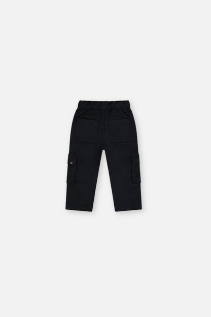 Baby Twill Pants With Cargo Pockets Dark Blue-1