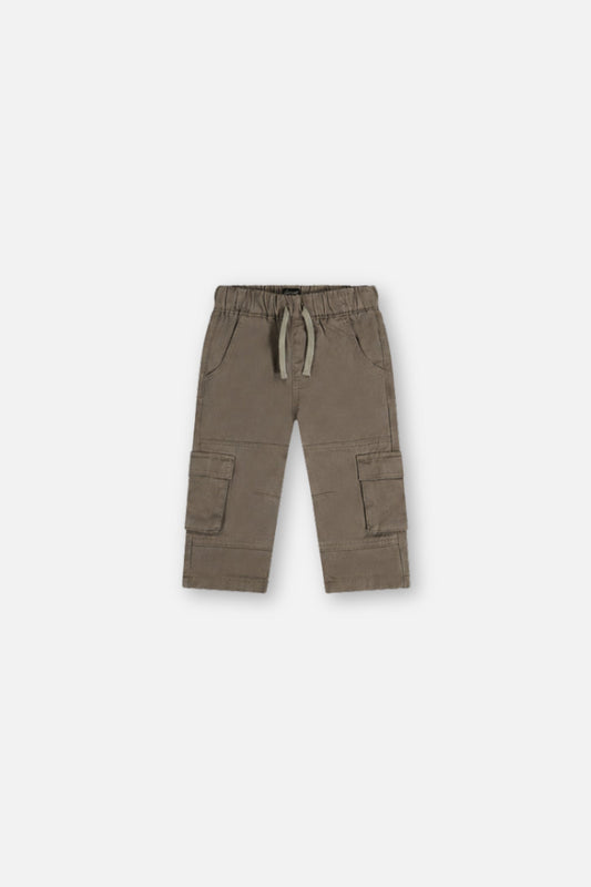 Baby Twill Pants With Cargo Pockets Grey-0