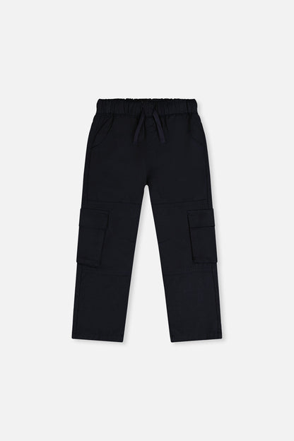 Twill Pants With Cargo Pockets Dark Blue-0