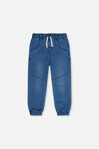 French Terry Denim Jogger Pants Light Blue-0