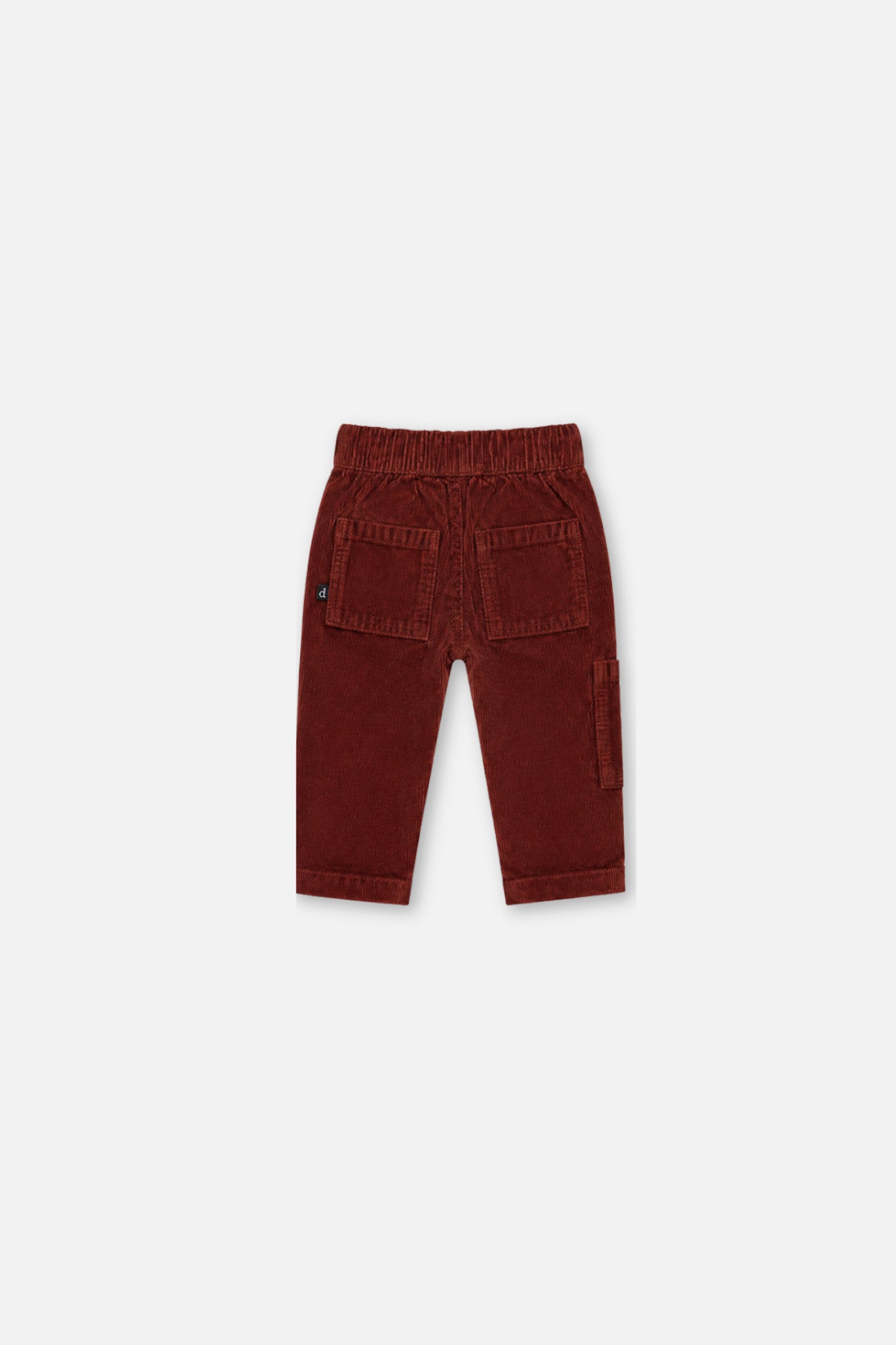 Baby Stretch Corduroy Pants With Cargo Pocket Reddish-Brown-1