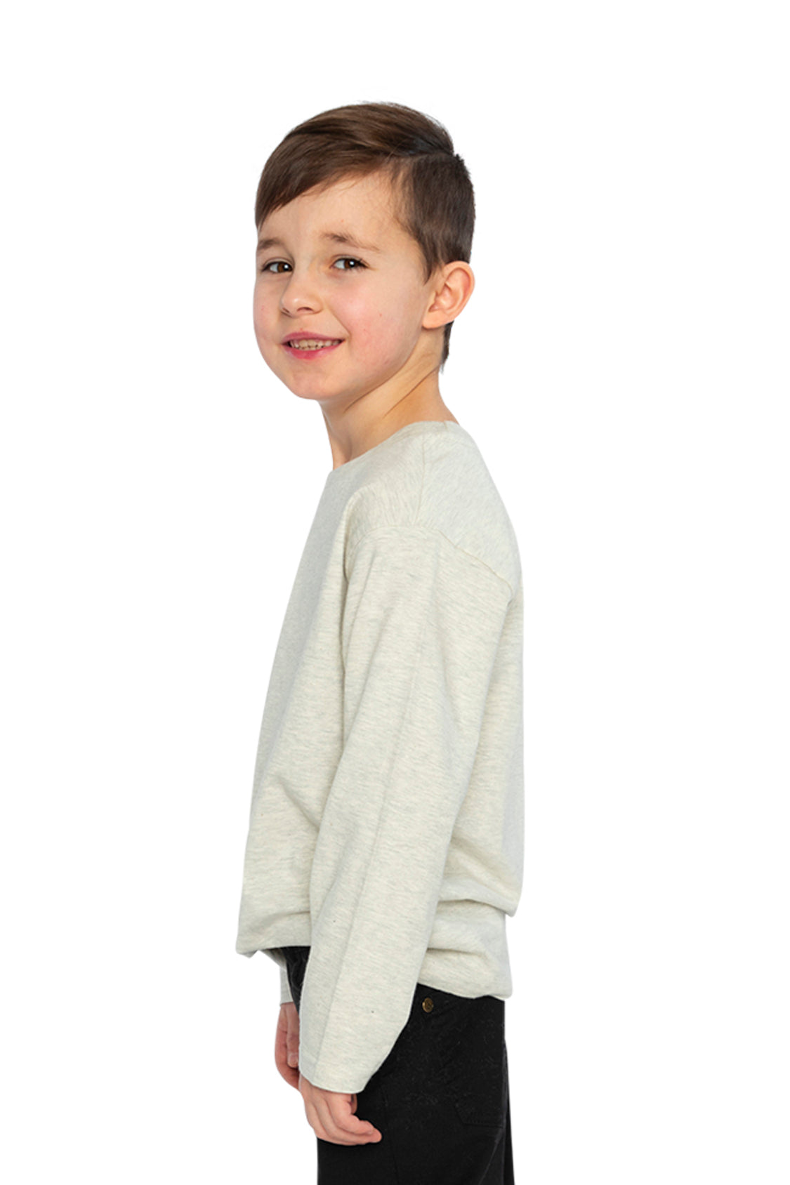 Organic Cotton Long Sleeve T-Shirt Heather Grey-2