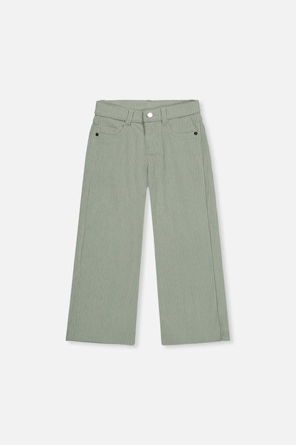 Stretch Corduroy Wide Leg Pants Pale Turquoise-0