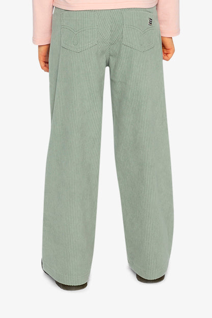 Stretch Corduroy Wide Leg Pants Pale Turquoise-3