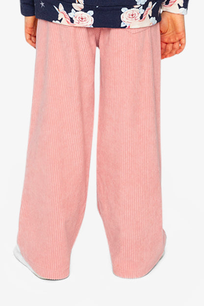 Stretch Corduroy Wide Leg Pants Pink-3