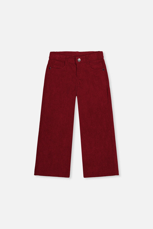 Stretch Corduroy Wide Leg Pants Reddish-Brown-0