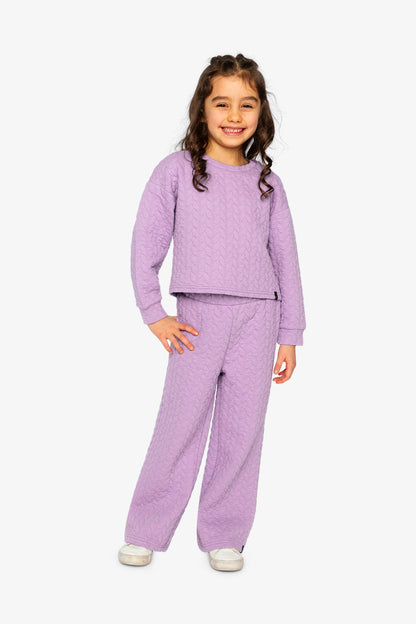 Wide Leg Jacquard Pants Purple-4