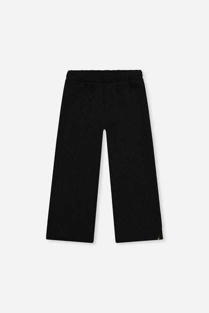 Wide Leg Jacquard Pants Black-0
