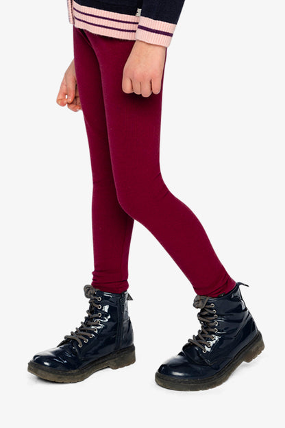 Rib Leggings Reddish-Brown-3
